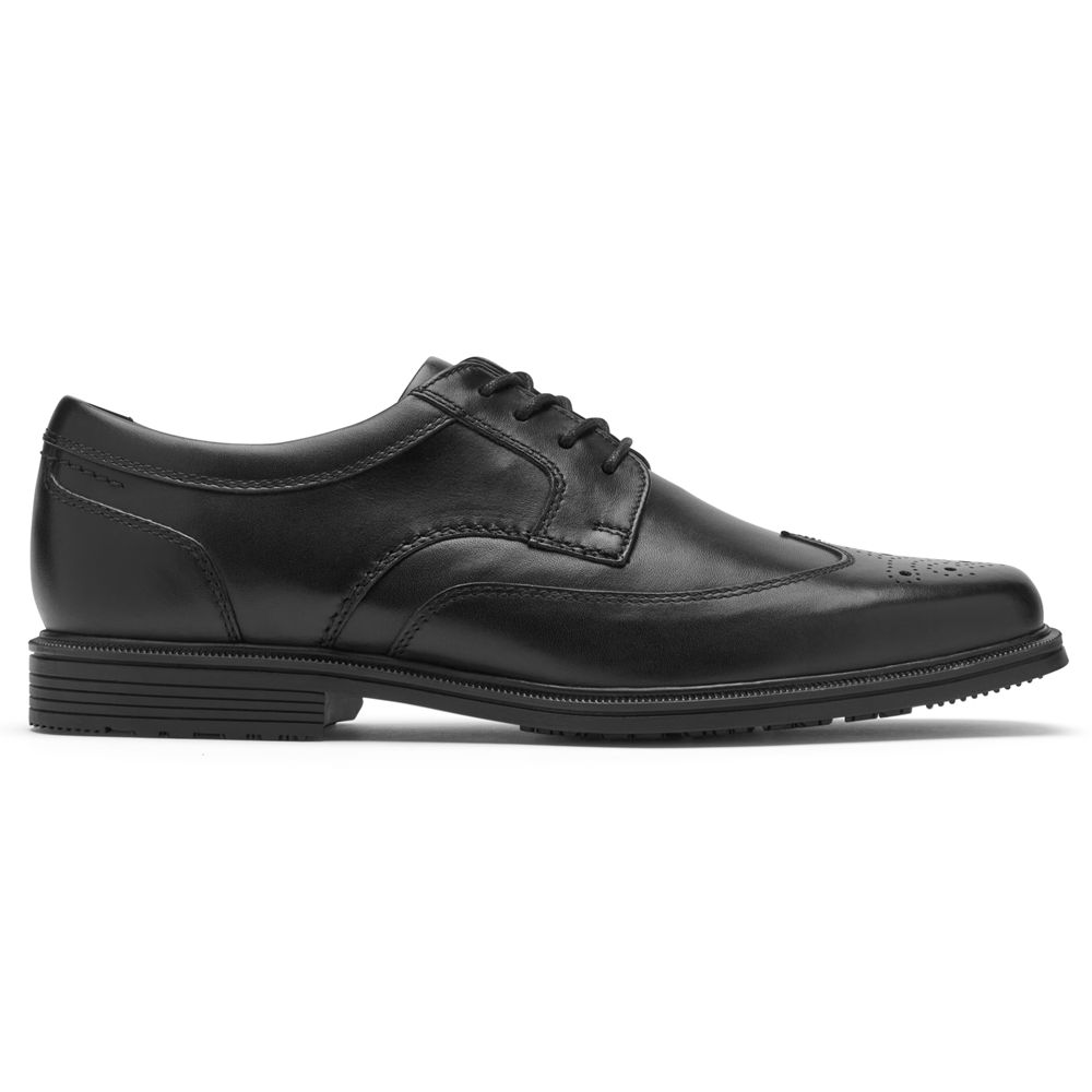 Pantofi Oxford Barbati Rockport Taylor Waterproof Wingtip Negrii - Romania 3658-TFCMX